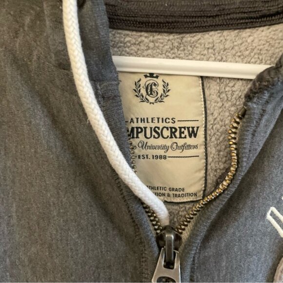 Vintage Y2K Campus Crew Gray Ohio State Heavy Zip-Up Hoodie - Picture 4 of 13